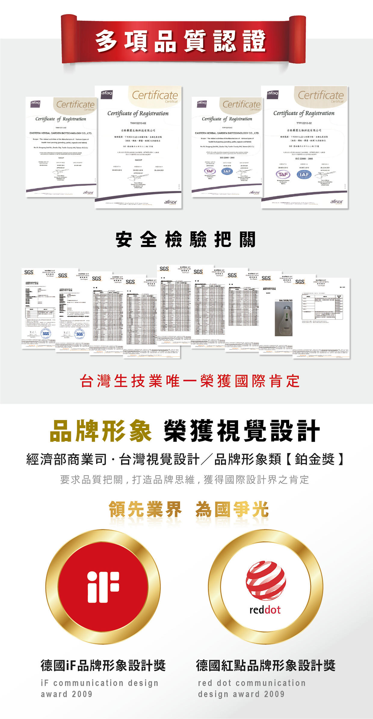 多項品質認證